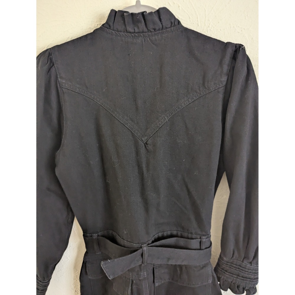Donna Ida Edna Ruffled Edge Jumpsuit Blackest Size XS Belted Utility - Picture 9 of 11